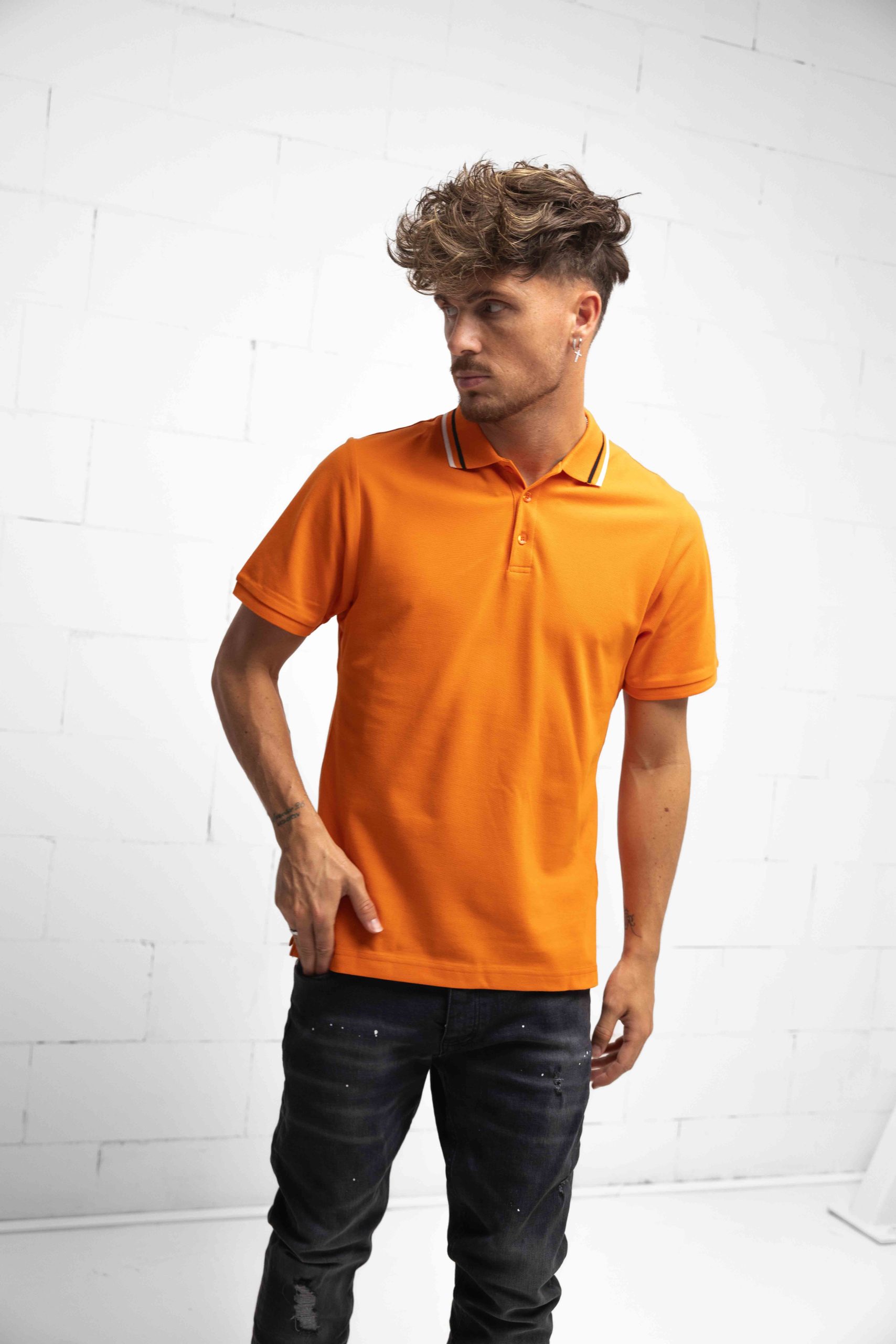 Cruyff Dos Rayas Polo Heren Oranje
