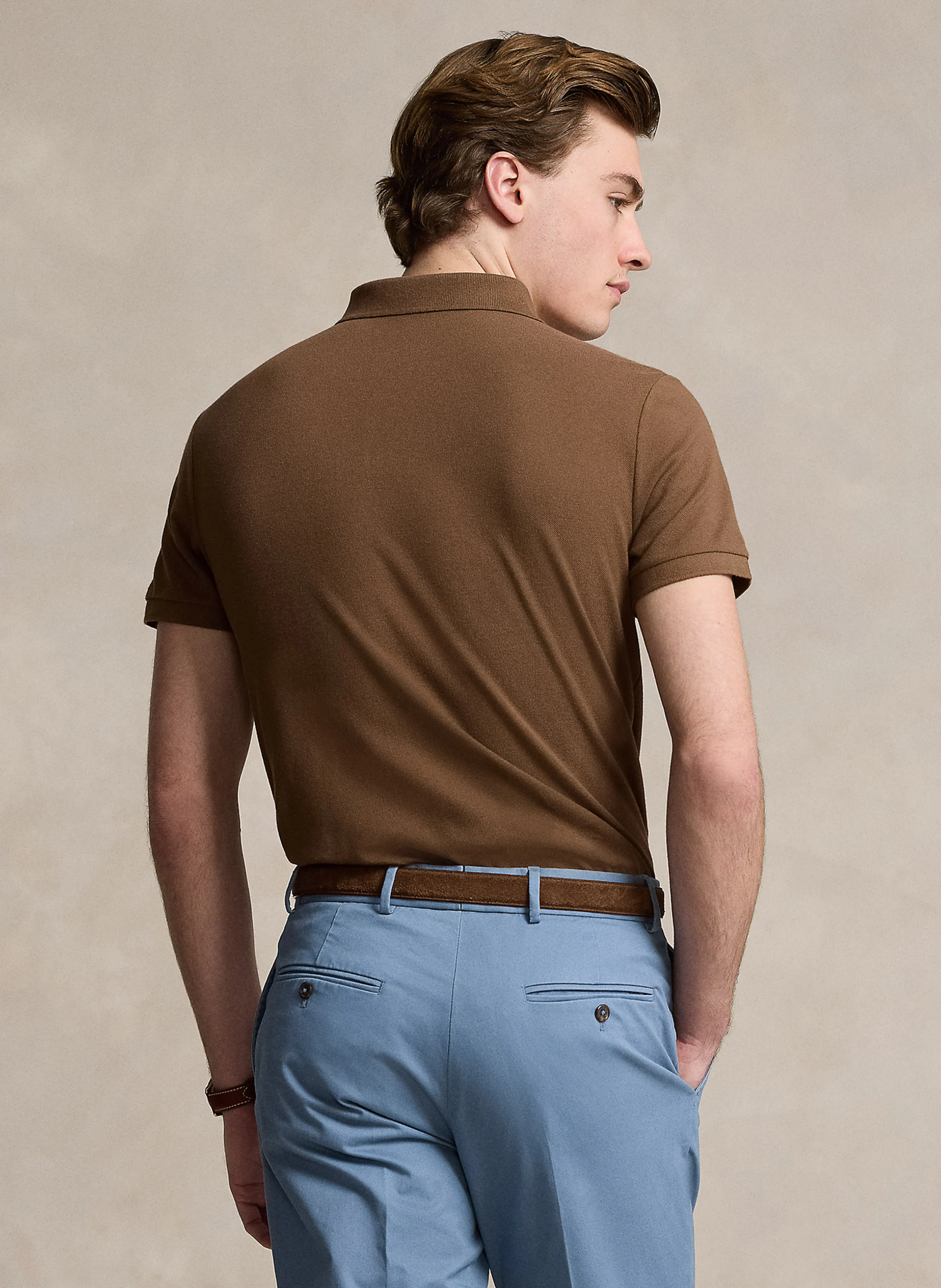 Polo slim-fit en coton | Marron