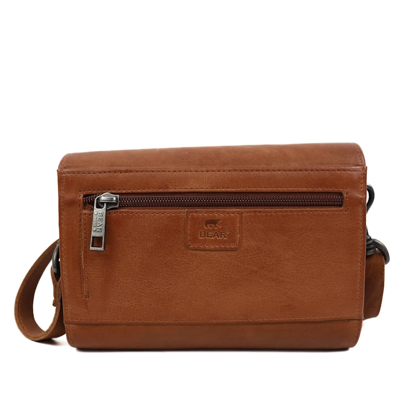 Bear Design Clutch/schoudertasje Elly Cognac