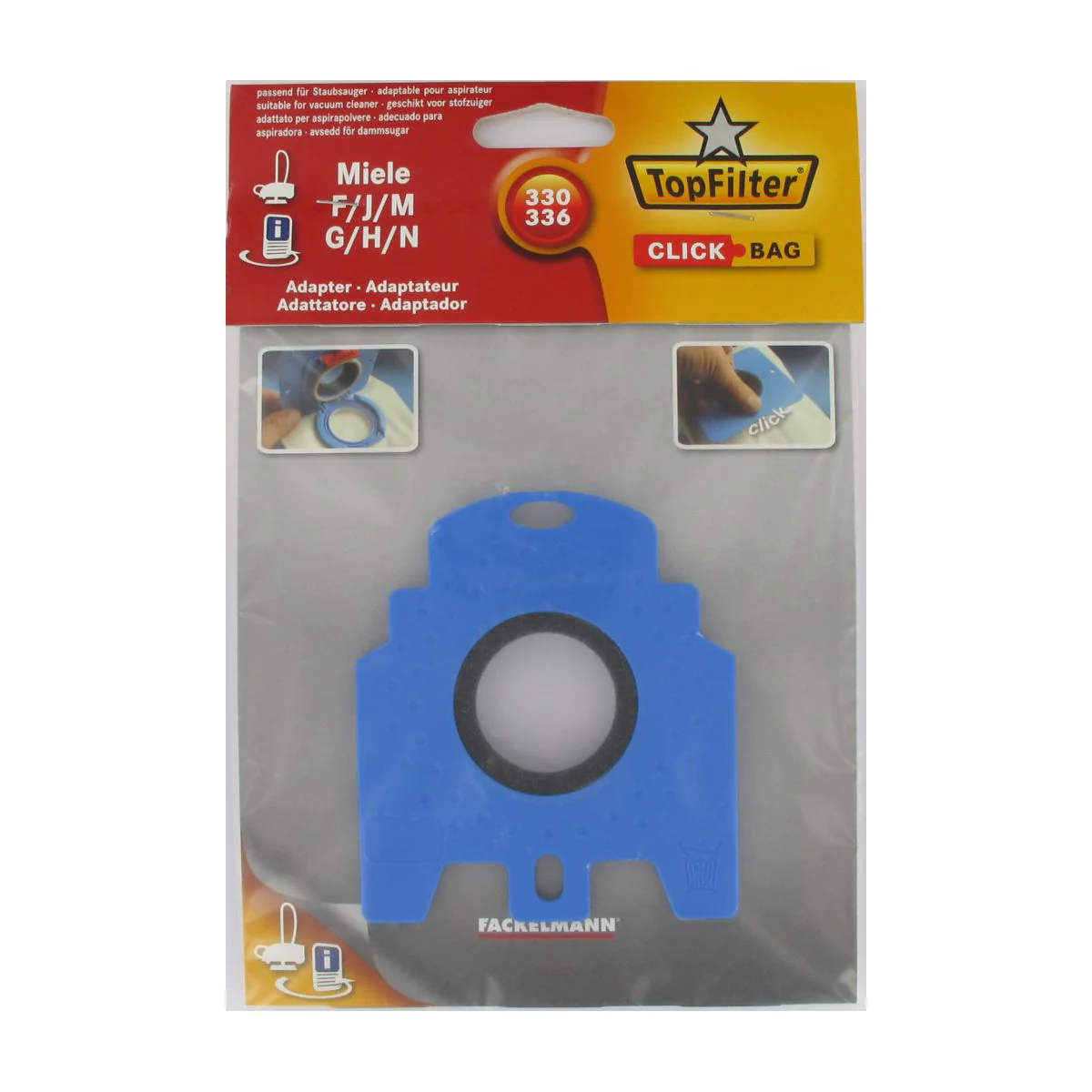 Boite de 4 sacs aspirateurs universels Top Filter avec Adaptateur Clic