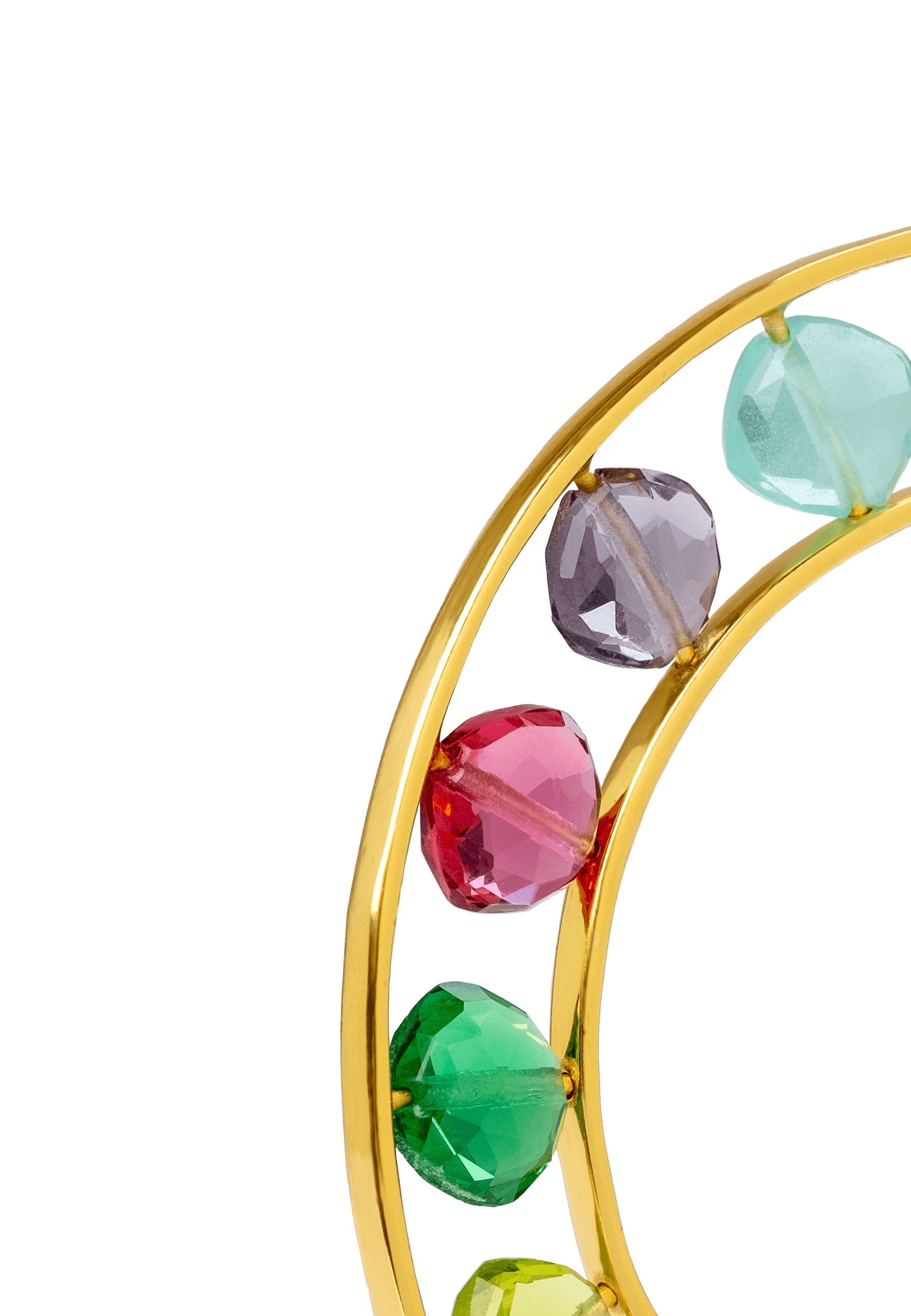 MANHATTAN - Créoles avec pierres naturelles | Multicolore