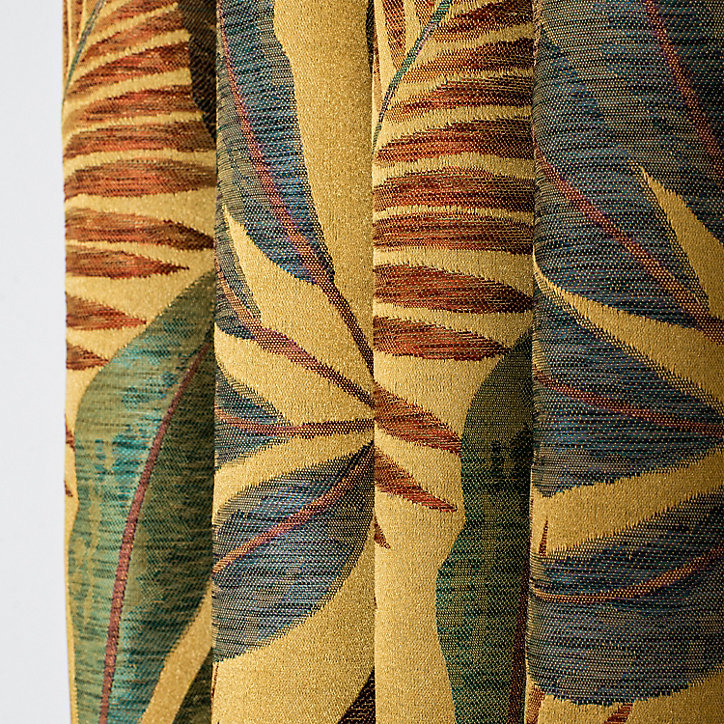 Rideau obscurcissant à œillet Tropico Rocle l.135 x l.260 cm jaune ocre