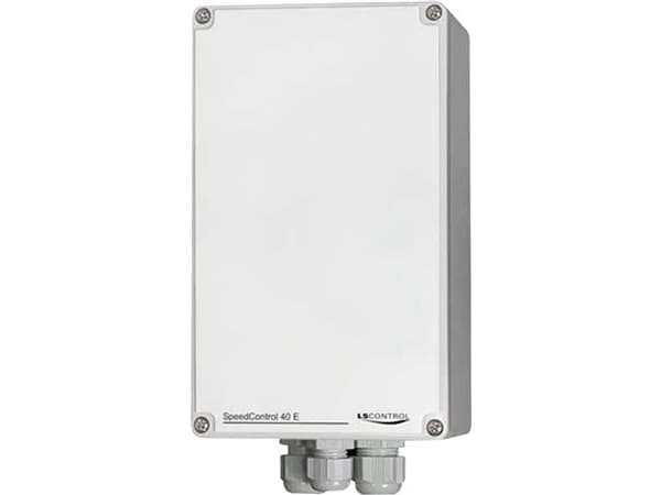 LS CONTROL Regulator / SpeedControl 40E, 4A i gråt kabinet til eksternt potmeter el. 0-10V DC signal. 230V AC/50Hz. IP54. Mål 240x120x100 mm.