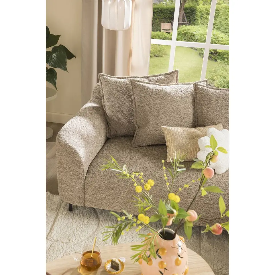 Bank Elsa met chaise longue links - stof Anthology - taupe