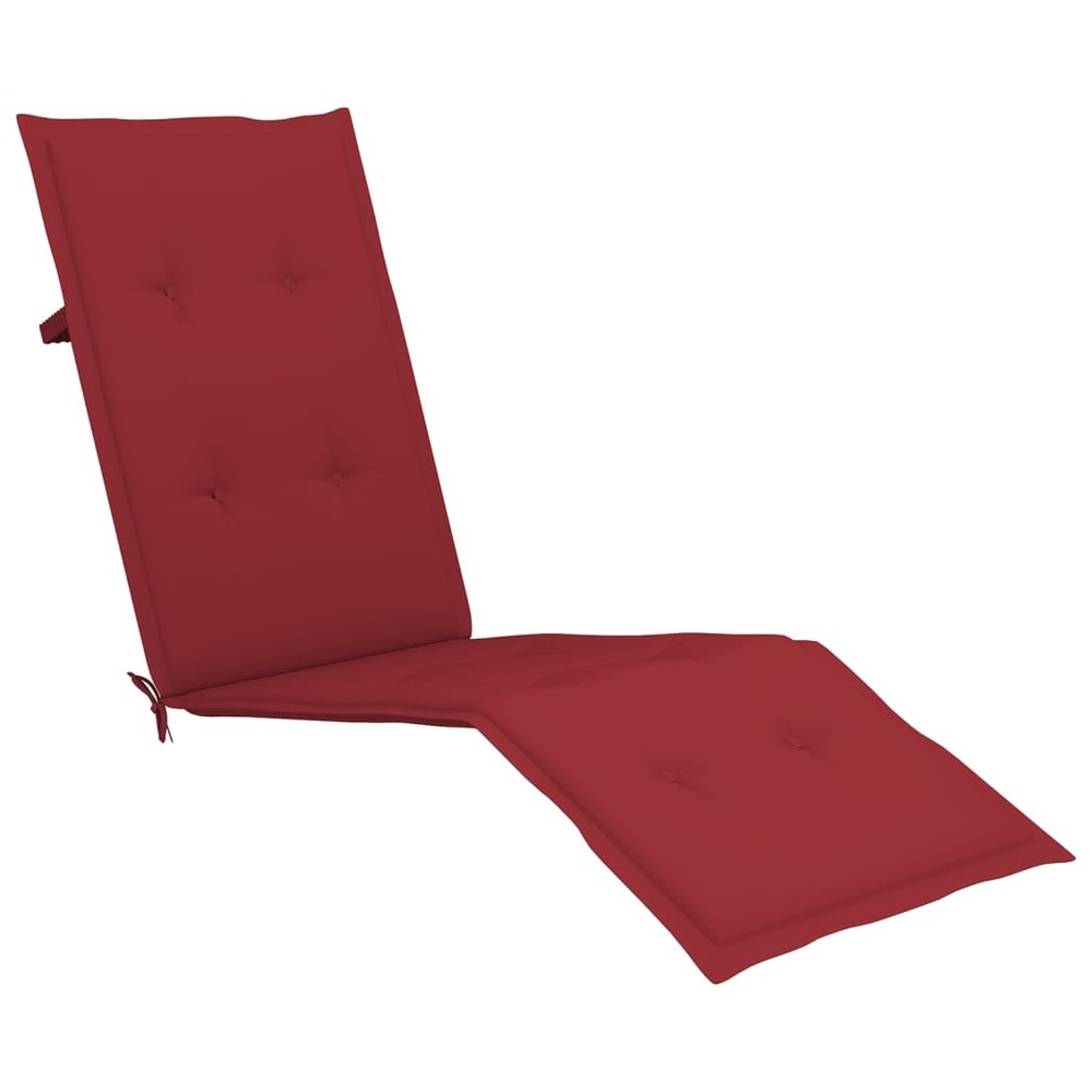 Transat chaise longue bain de soleil lit de jardin terrasse meuble d'extérieur avec repose-pied et coussin acacia solide 02_0