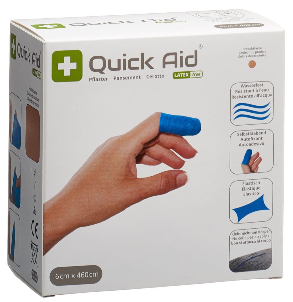 Quick Aid Pflaster 6x460cm Latexfrei hautfarbig Rolle 1 Stk