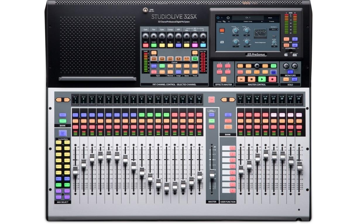 Mischpult StudioLive 32SX – 32-Kanal, digital<br>32-Kanal-Digitalmixer und USB-Audiointerface mit studiotauglicher Klangqualität und flexiblen Routing-Optionen