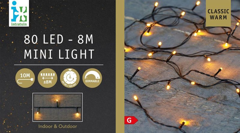 Intratuin - Miniverlichting - Extra Warm - 80 Lampjes - 8 m