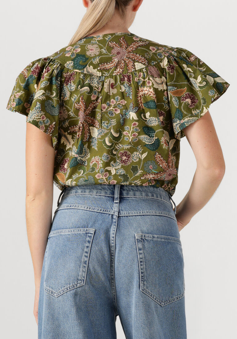 groene ulla johnson blouses perline flutter sleeve blouse