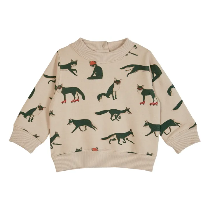 Emile et Ida Sweat Coton Bio Renards | Ecru