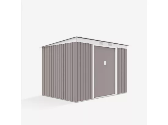Abri de jardin en tôle galvanisée grise 261x181x176cm SteelGreyBox