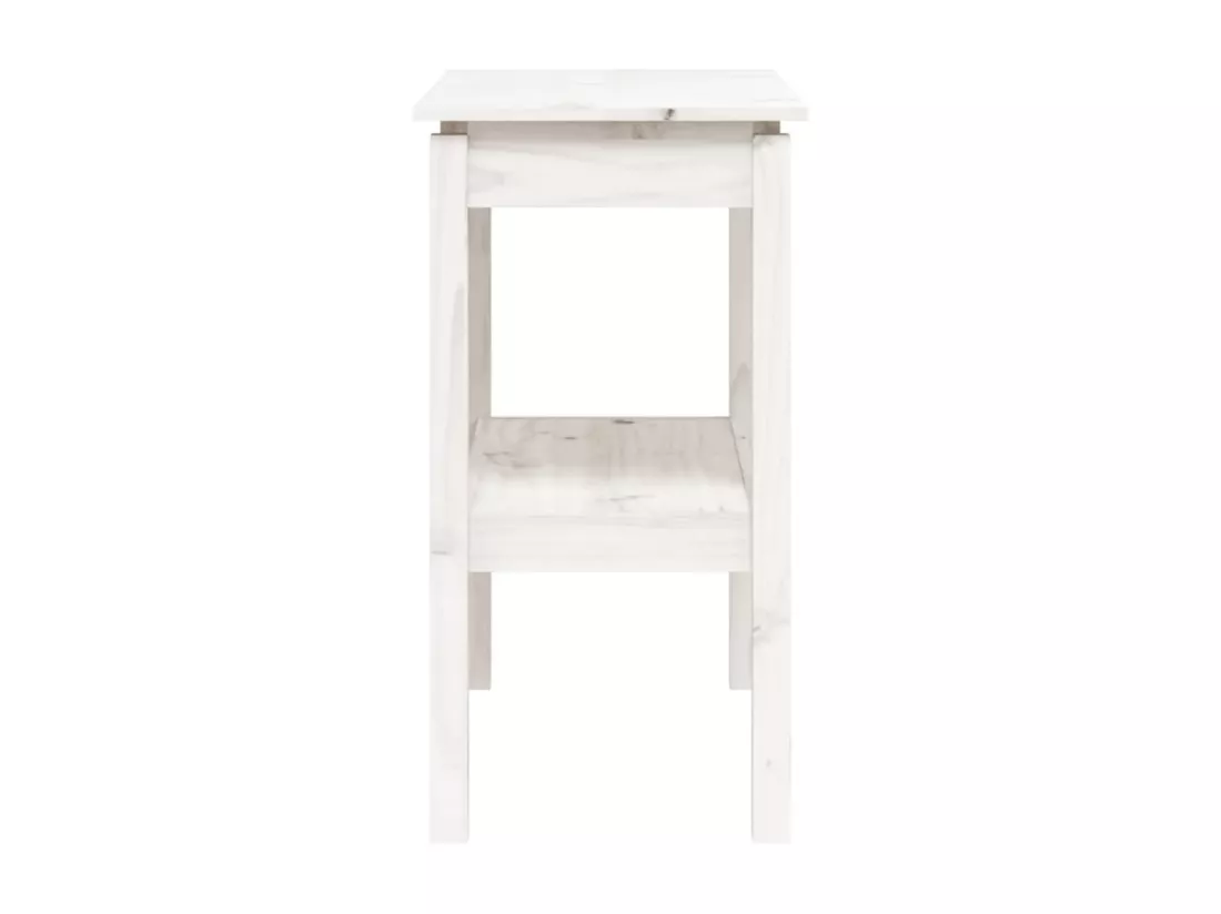 Table console Blanc 80x40x75 cm Bois de pin solide