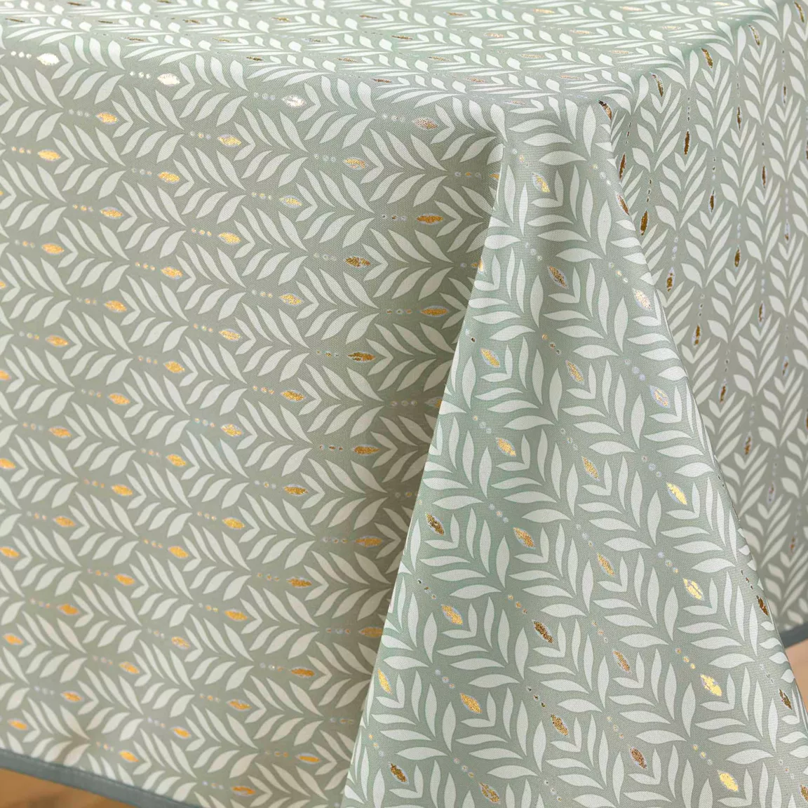 Nappe rectangulaire anti tache (145 x 240 cm) Piana Vert sauge