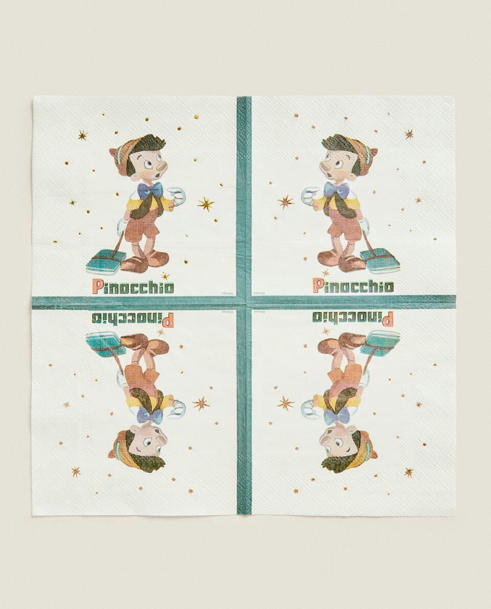 PACOTE DE GUARDANAPOS DE PAPEL INFANTIS DO PINÓQUIO DA DISNEY PARA O NATAL (PACOTE COM 20)