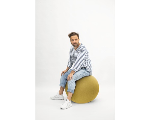 Opblaasbare oefenbal/zitbal, vilt, mosterdkleur, Ø 65 cm