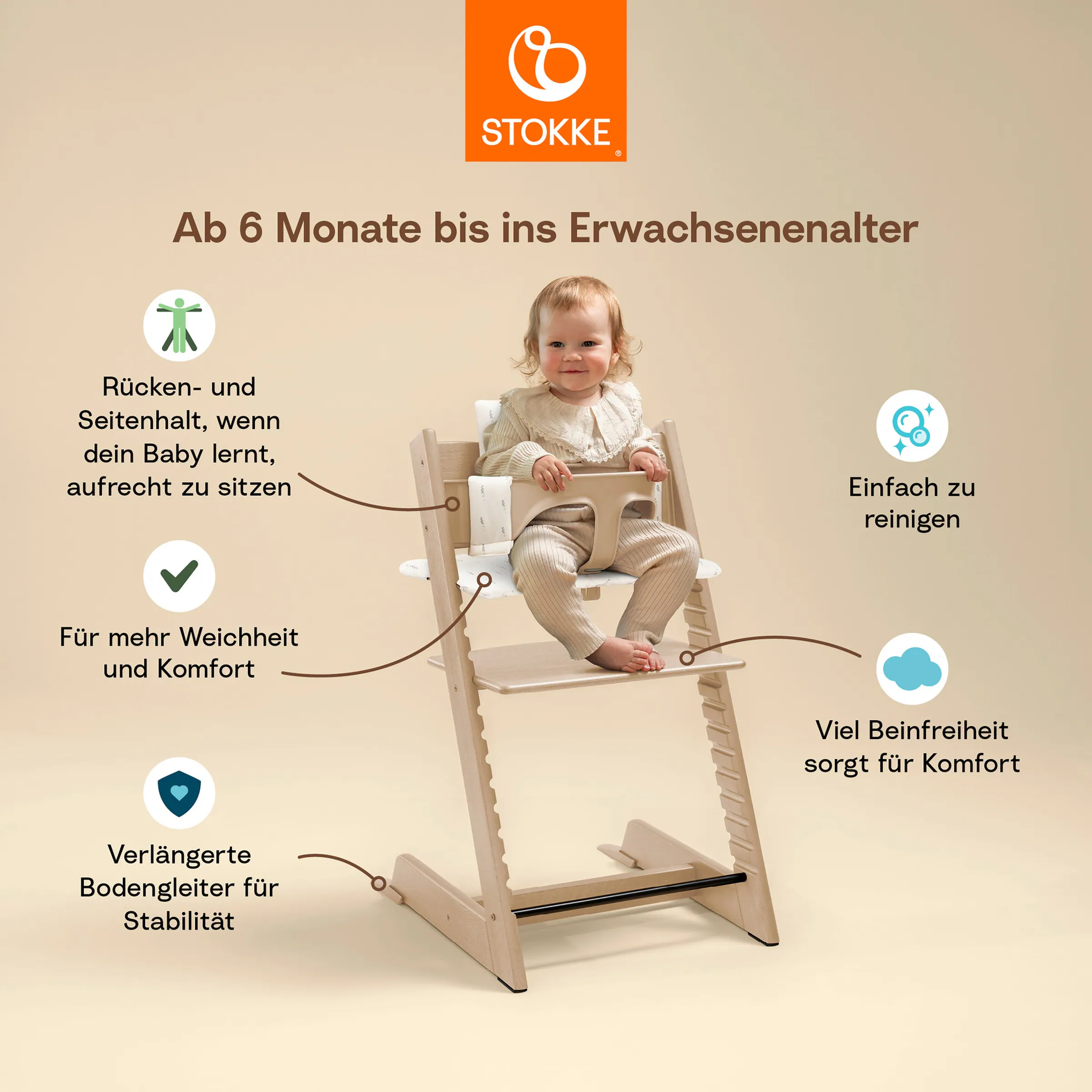 Stokke® - TRIPP TRAPP® Bundle Treppenhochstuhl inkl. Babyset und Kissen Black / Nordic Grey
