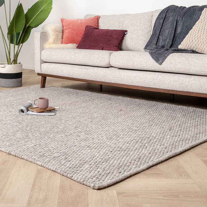 Wollen vloerkleed - Brilliant Lichtgrijs | Onwijs warm!