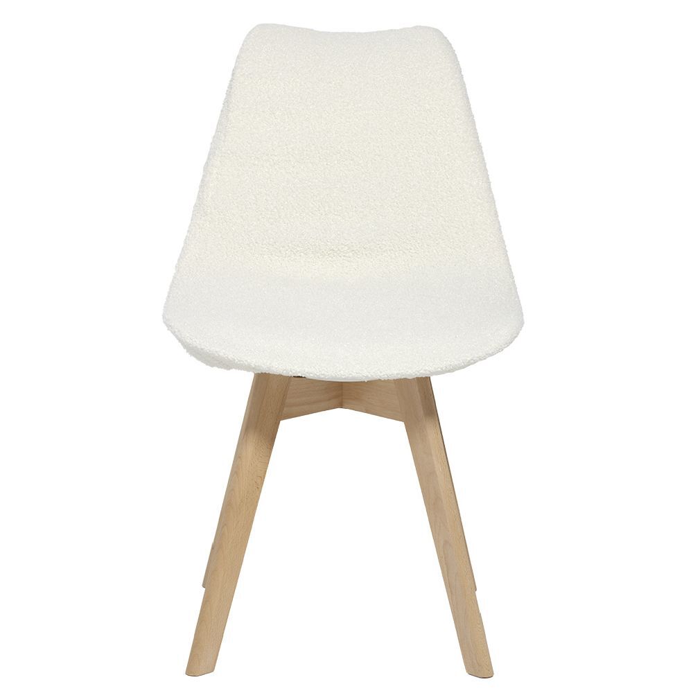 Housse de chaisse effet laine bouclée blanc 40x45xP40cm