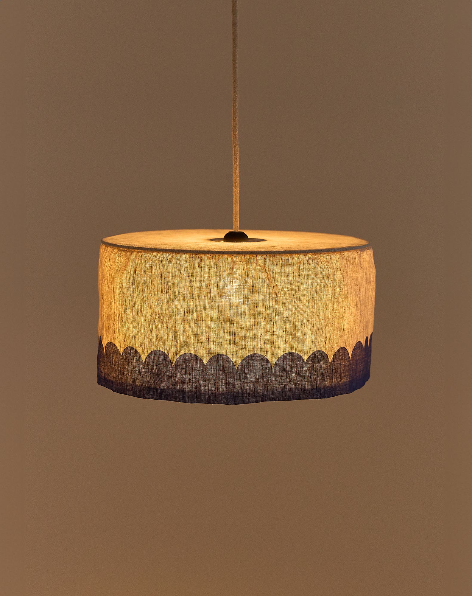 Abat-jour en lin pour suspension diam. 40cm vibes | Bleu