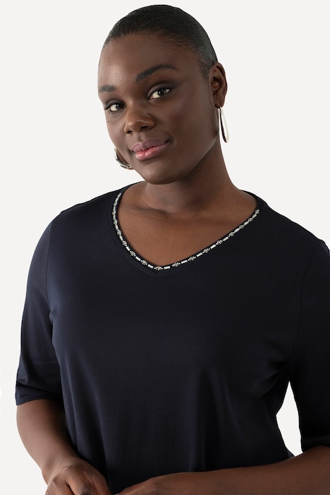 T-Shirt, A-Linie, V-Ausschnitt, Halbarm, Pima Cotton