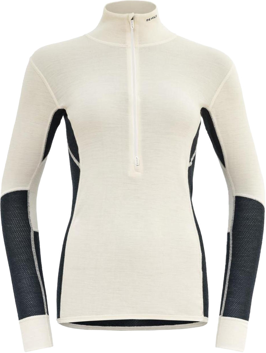 Wool Mesh 190 Zip Neck Dame 284C/Ink/Offwhite