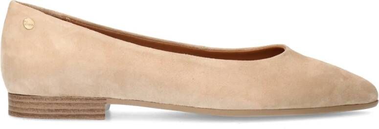 No Stress Dames Beige suède ballerina's