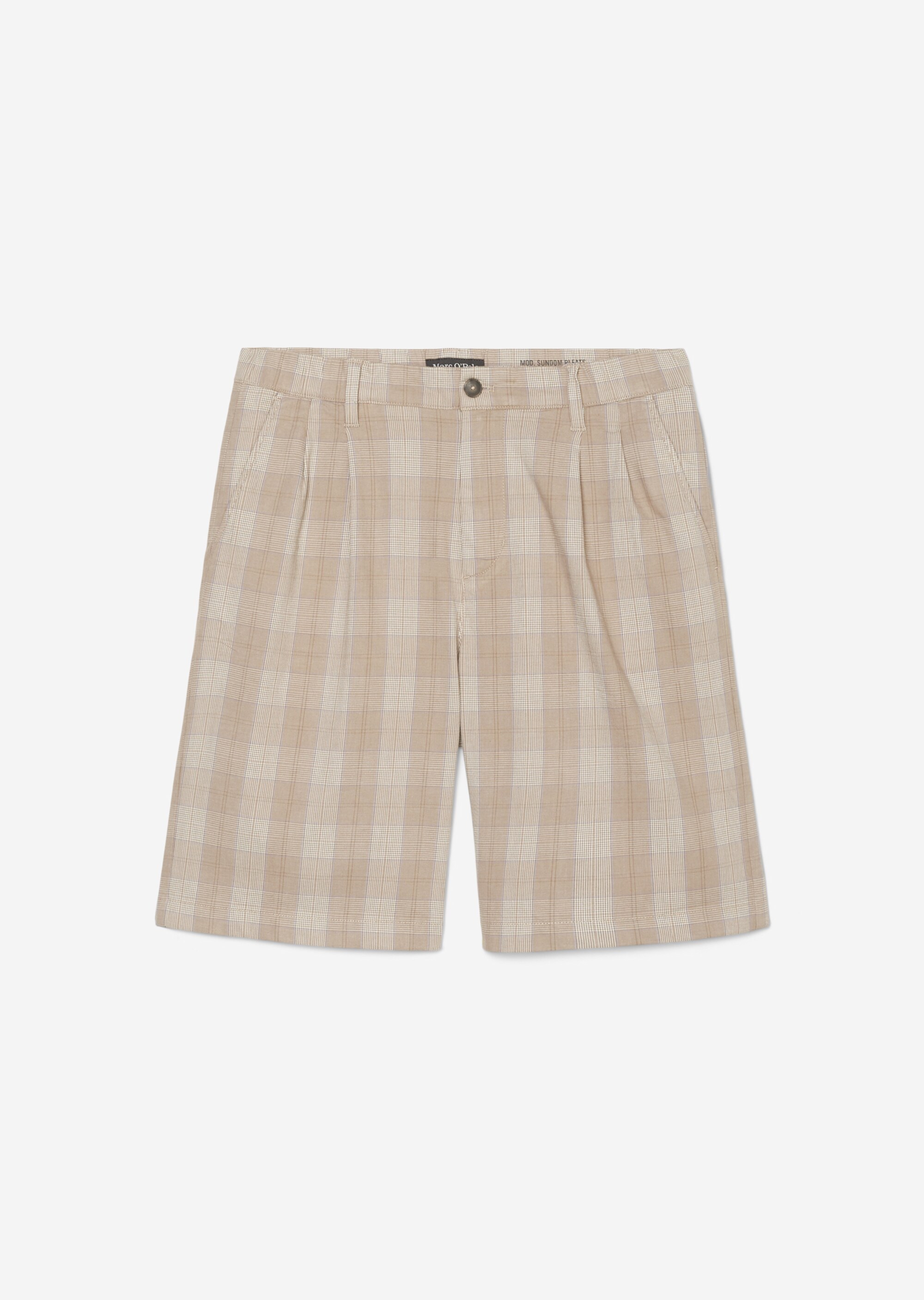 Glencheck-Shorts Modell SUNDOM pleats aus Bio-Baumwoll-Mix