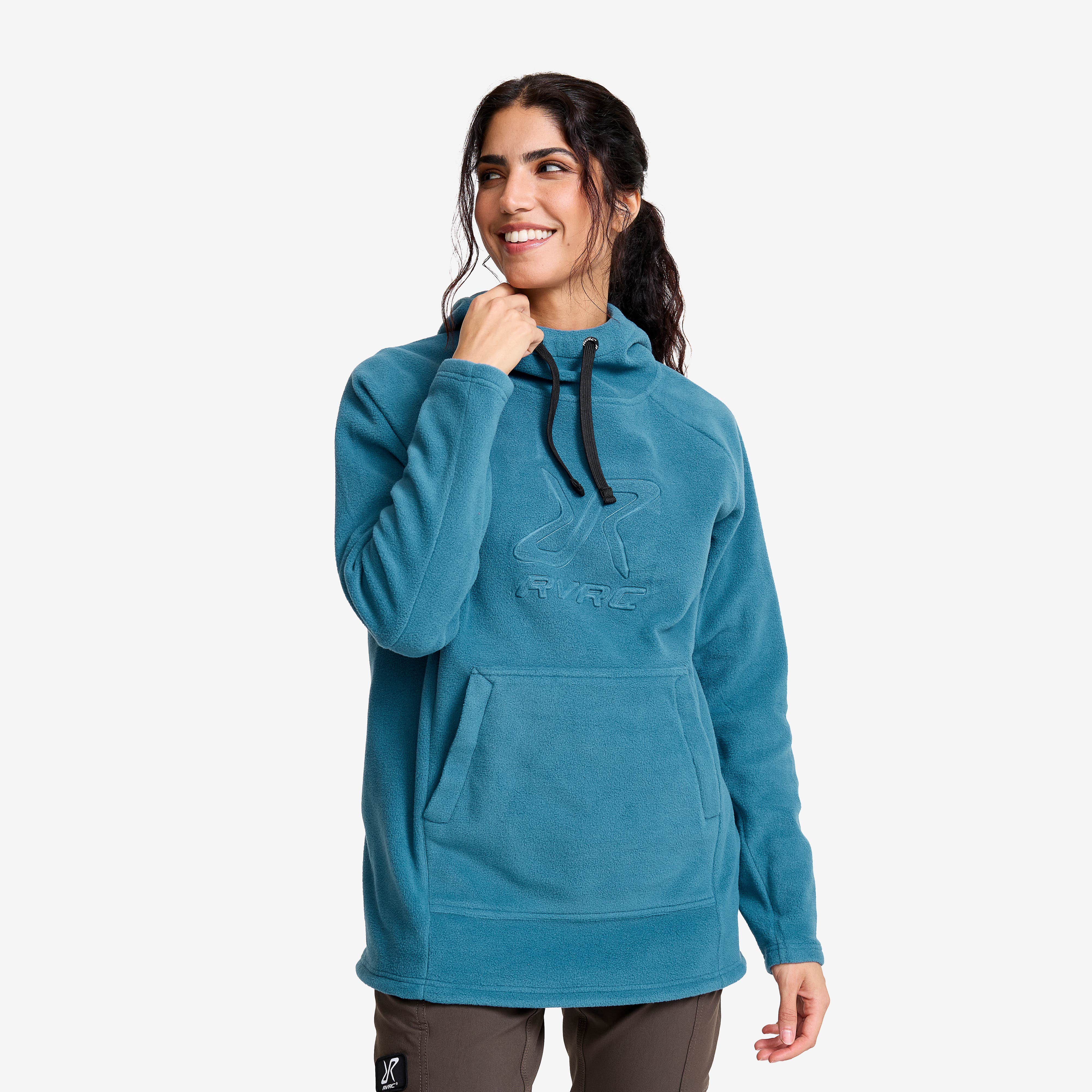 Polar Fleece Hoodie  Dame Blue Ashes