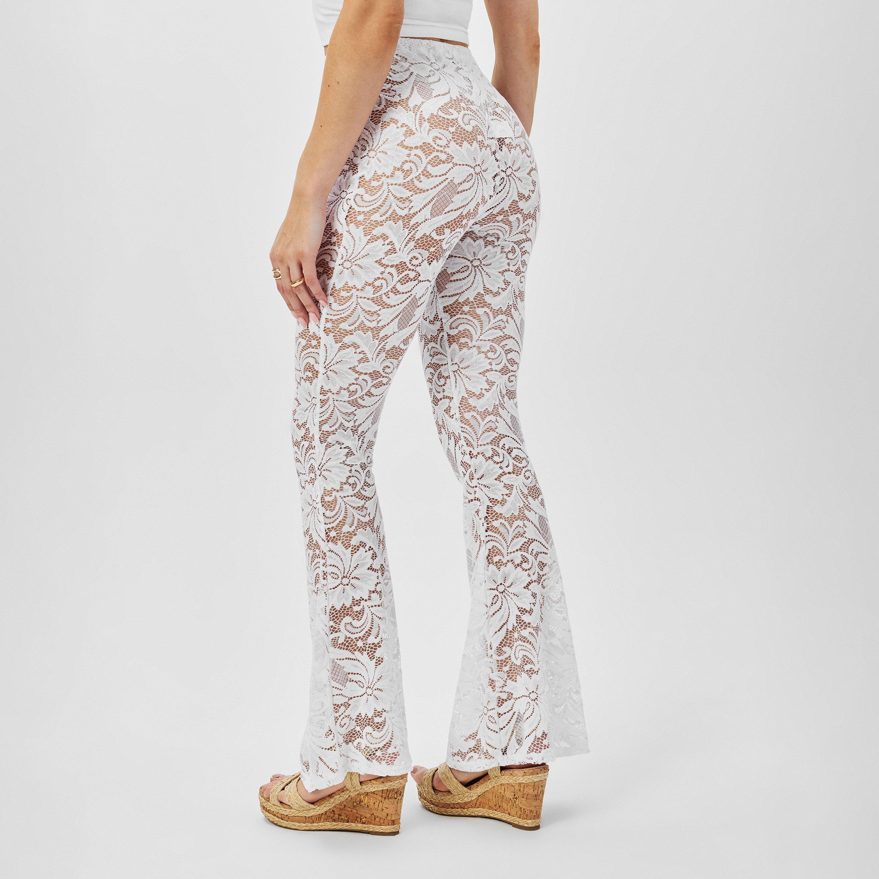 Missy Empire ME Lace Flared Trousers Womens