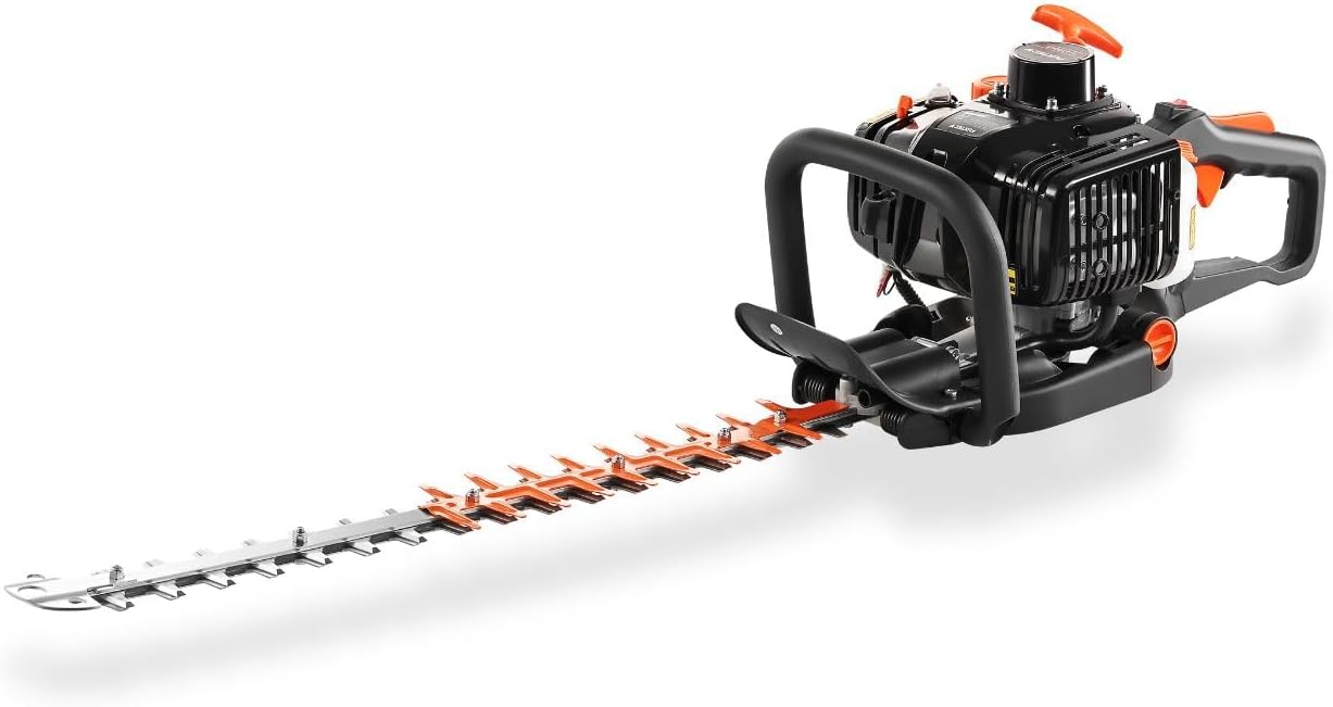 Fuxtec Benzin-Heckenschere FX-MH123ECO, Heckenschneider mit langlebigen Profi-Klingen aus gehärtetem Stahl, 560 mm Schnittlänge, Fliehkraftkupplung, ergonomischer Griff, starker 2-Takt-Motor