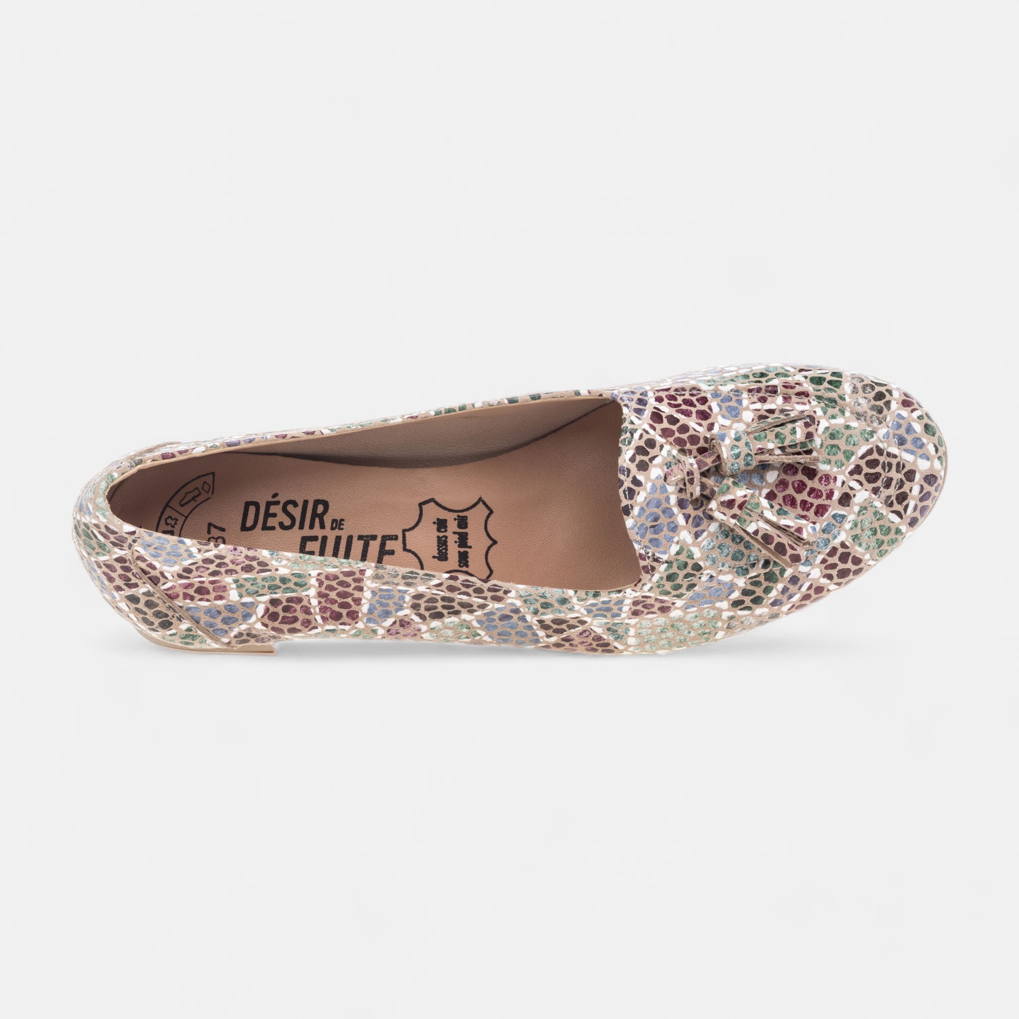 Mocassins Femme en cuir multicolore