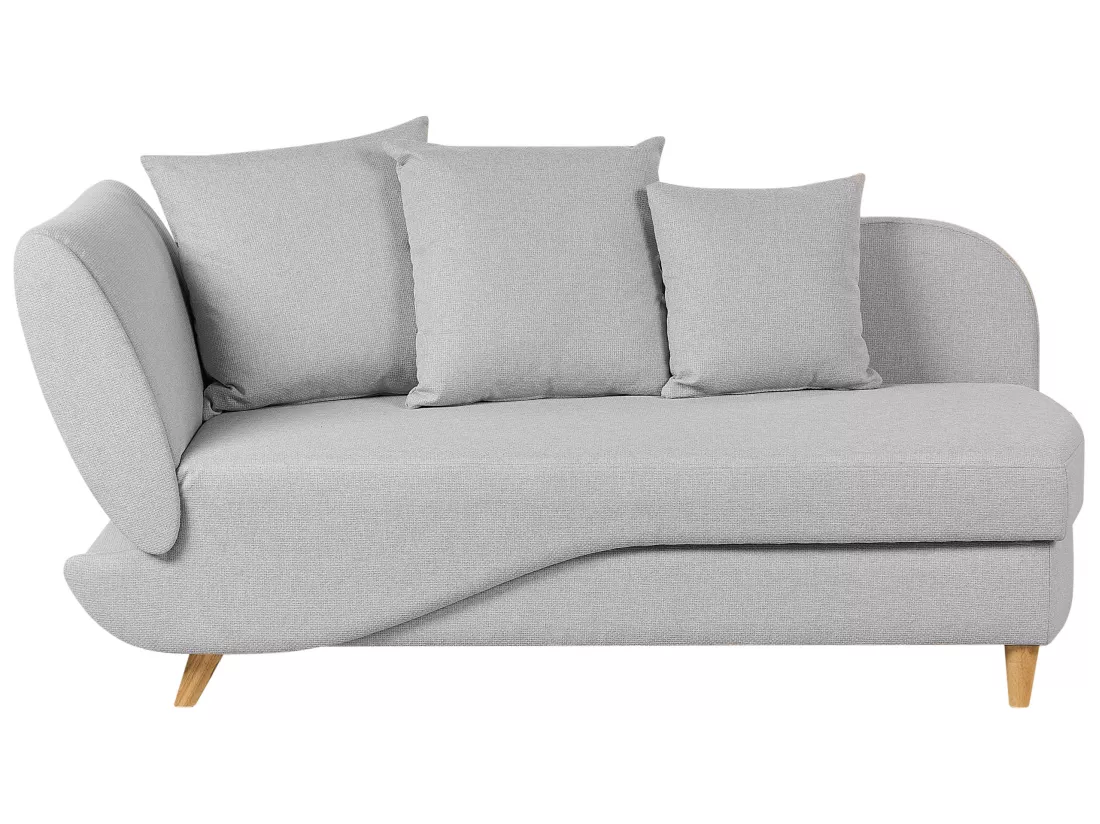 Chaise longue côté droite en tissu gris clair MERI II
