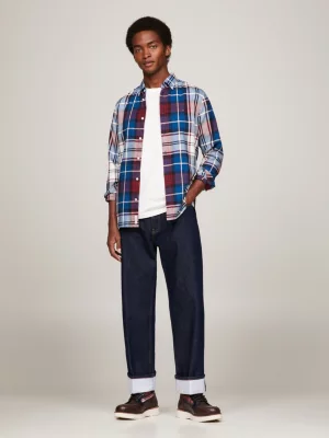 Camisa Oxford Slim Fit Tartan Tommy