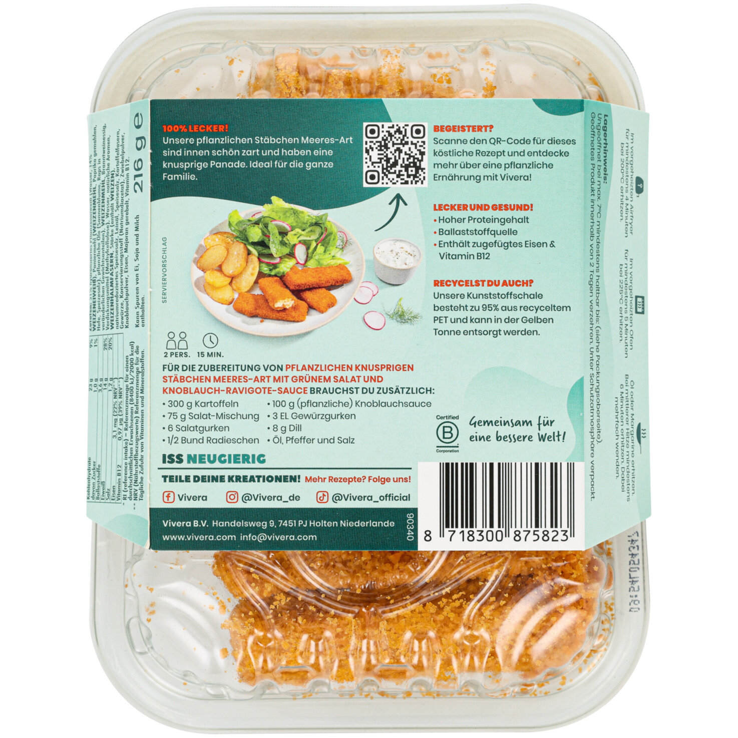 Vivera Vissticks wie Fischstäbchen vegan -