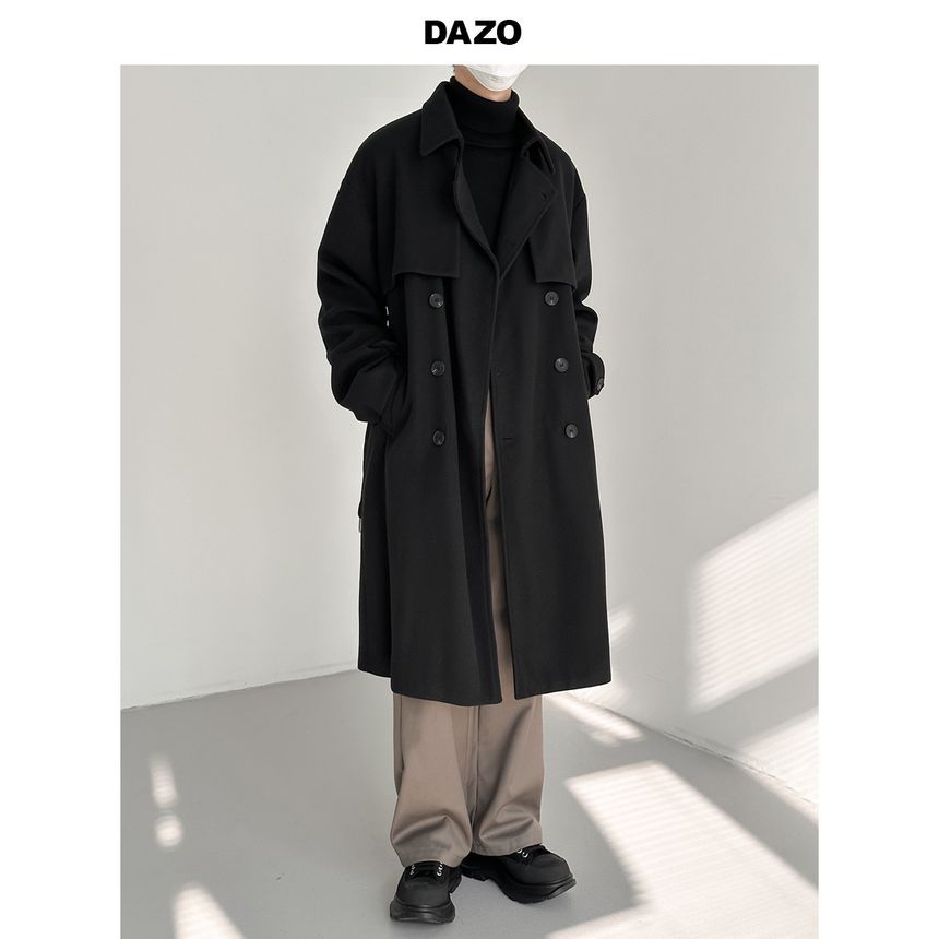 DAZO Studios - Lange jas met kraag en dubbele rij knopen