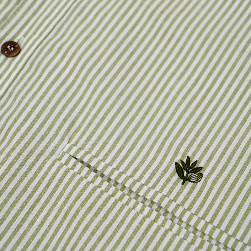 CHEMISE OXFORD À RAYURES - VERTE