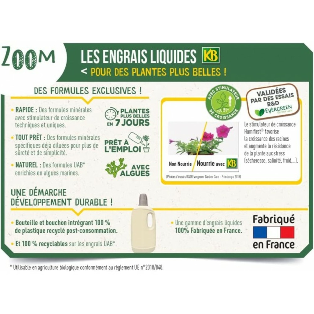 Engrais tout prêt plantes vertes et plantes d'intérieur 1l ( kbtpvn )