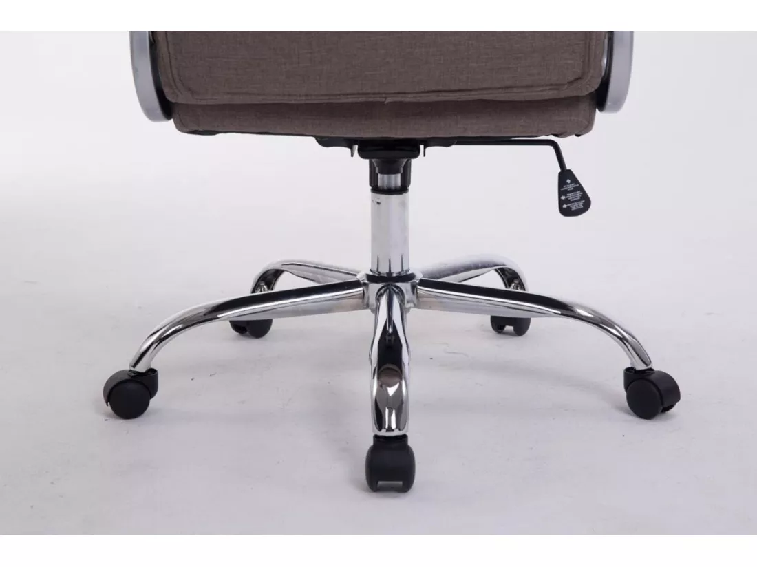 Chaise de bureau - Tissu & Métal chromé - Taupe - XL Apoll