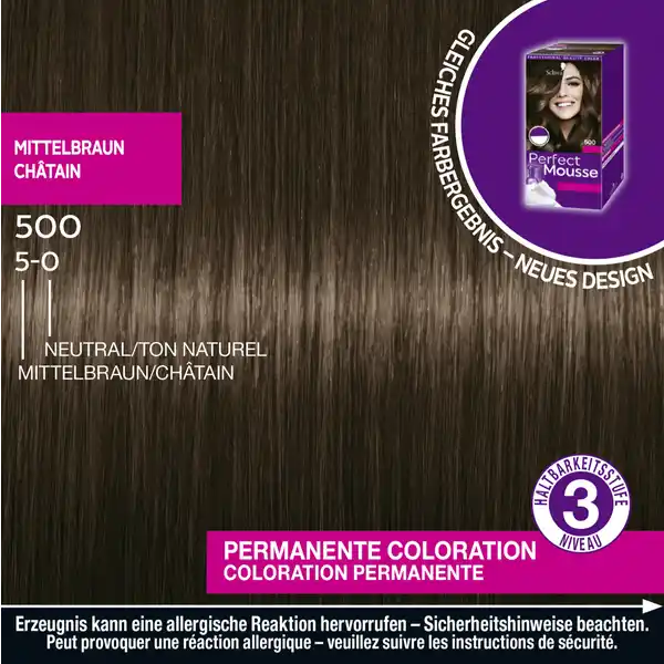 Perfect Mousse Schaumcoloration 500 Mittelbraun