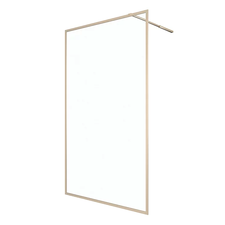 Paroi de douche à l'italienne H.200 x l.140 cm, ép. 6 mm, profilé doré, Galedo Edge