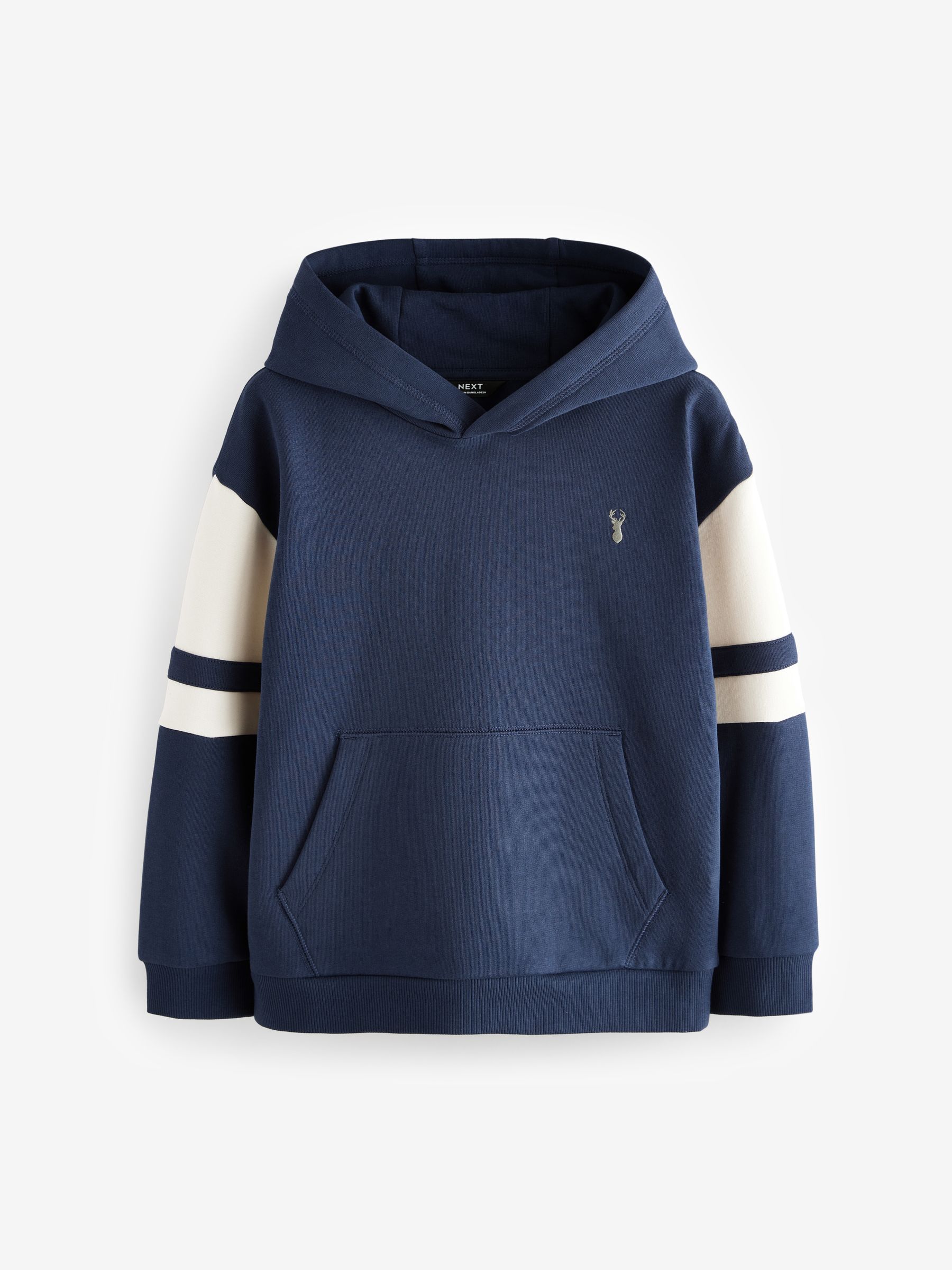 Marineblauw/crème - Hoodie met kleurblokken (3 - 16 jr)