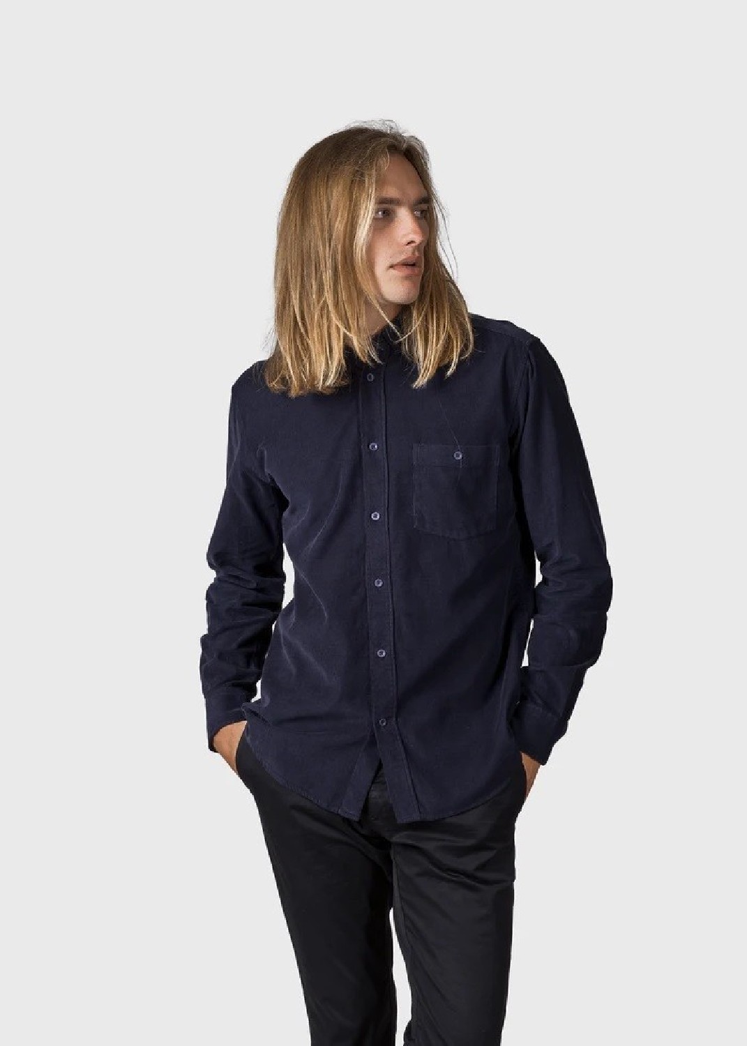 Klitmøller Collective Cord-Hemd Benjamin Corduroy Navy