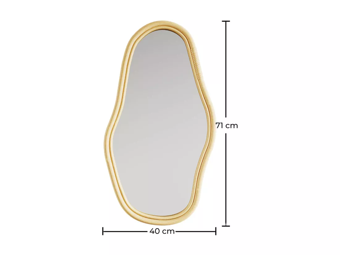 Miroir mural en rotin - 71 CM - Kala Naturel
