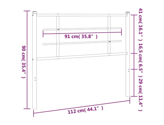 VIDAXL - Tête de lit métal noir 107 cm