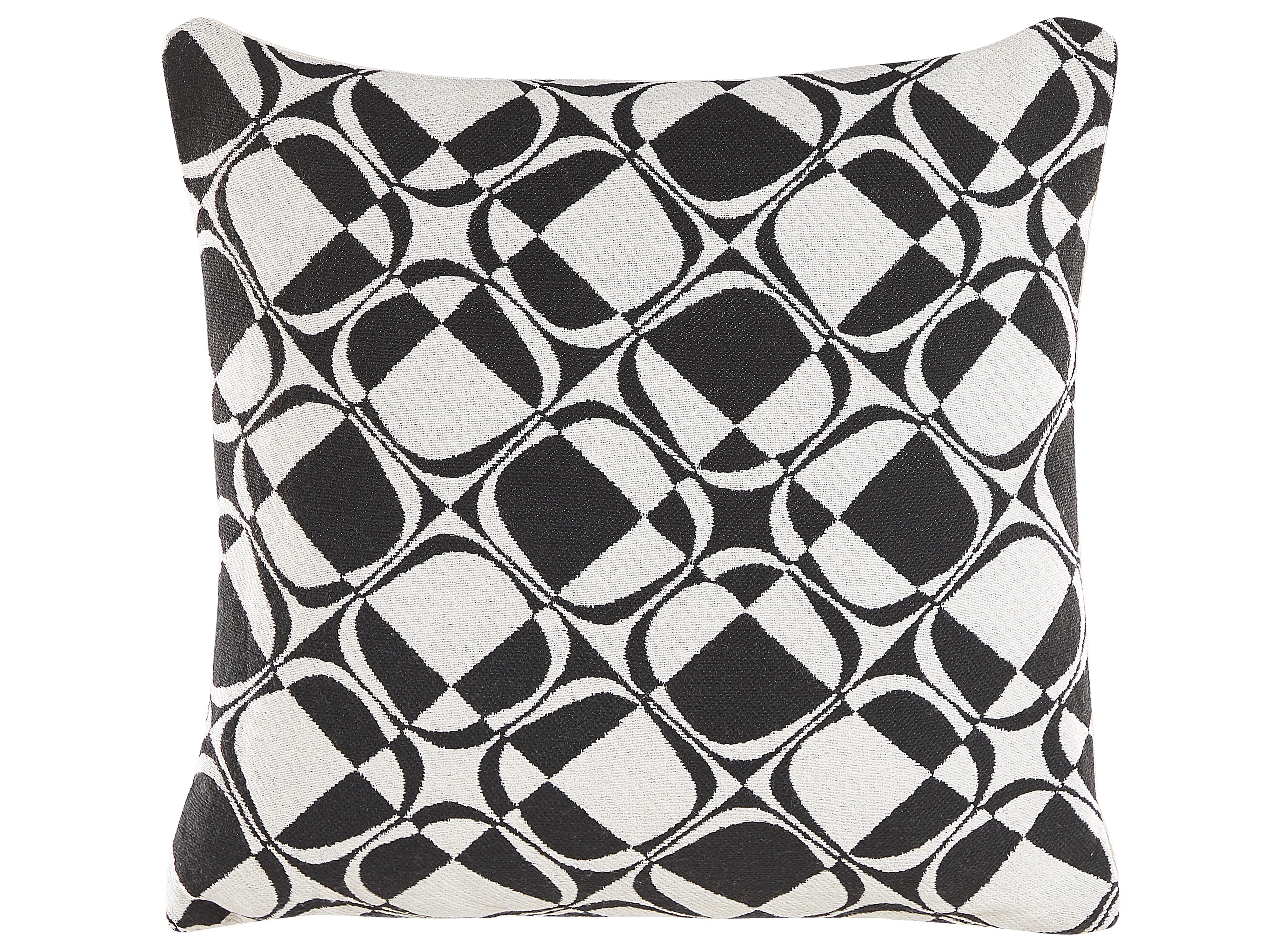 Set van 2 sierkussens KOTURE Katoen 45 x 45 cm Zwart/wit geometrisch patroon