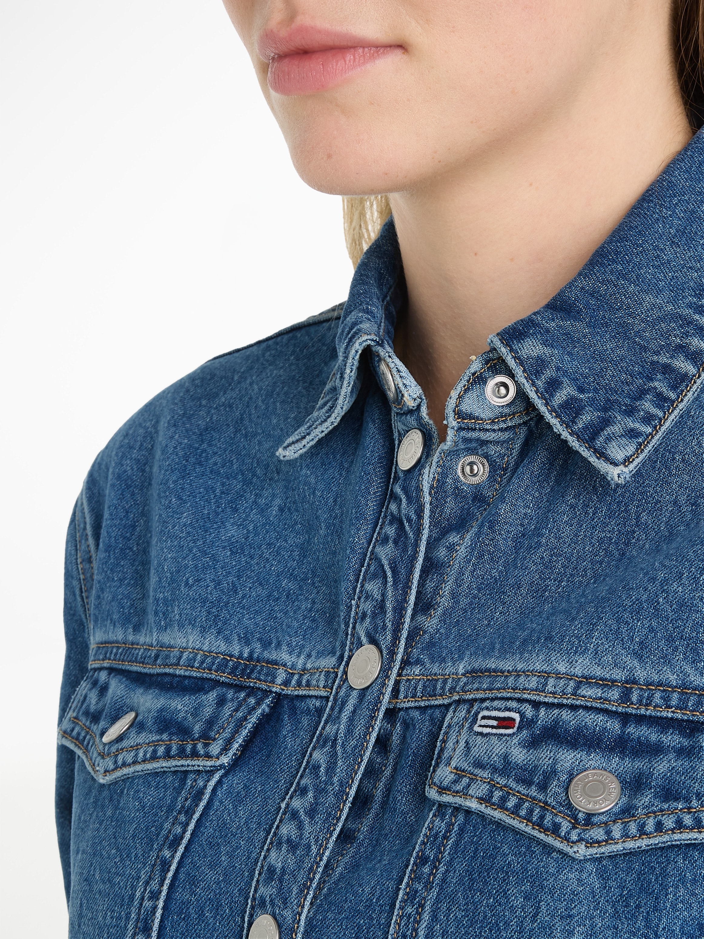 Tommy Jeans Jeanskleid »ALINE LS DRESS AH5032 EXT« mit Logostickerei