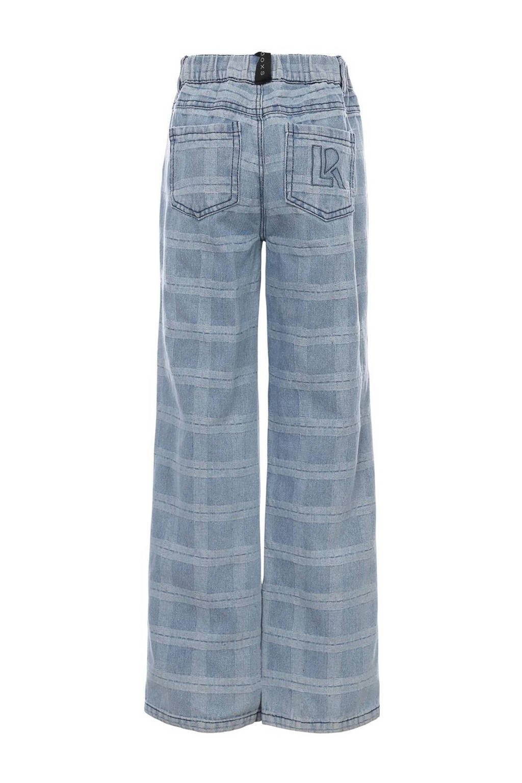 LOOXS geruite loose fit jeans lichtblauw