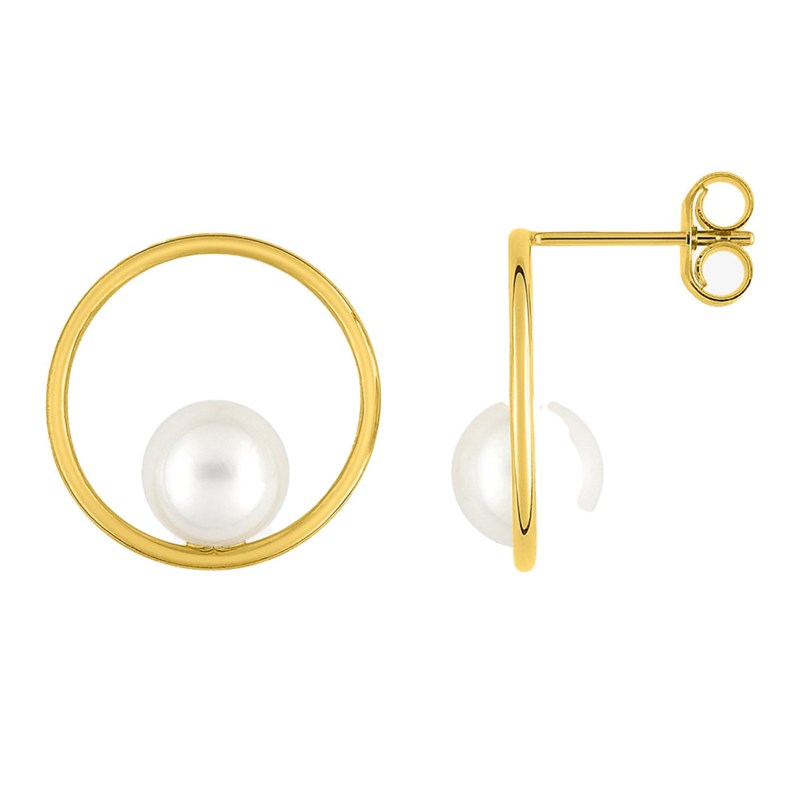 Boucles d'oreilles Femme - perle - Or 18 Carats