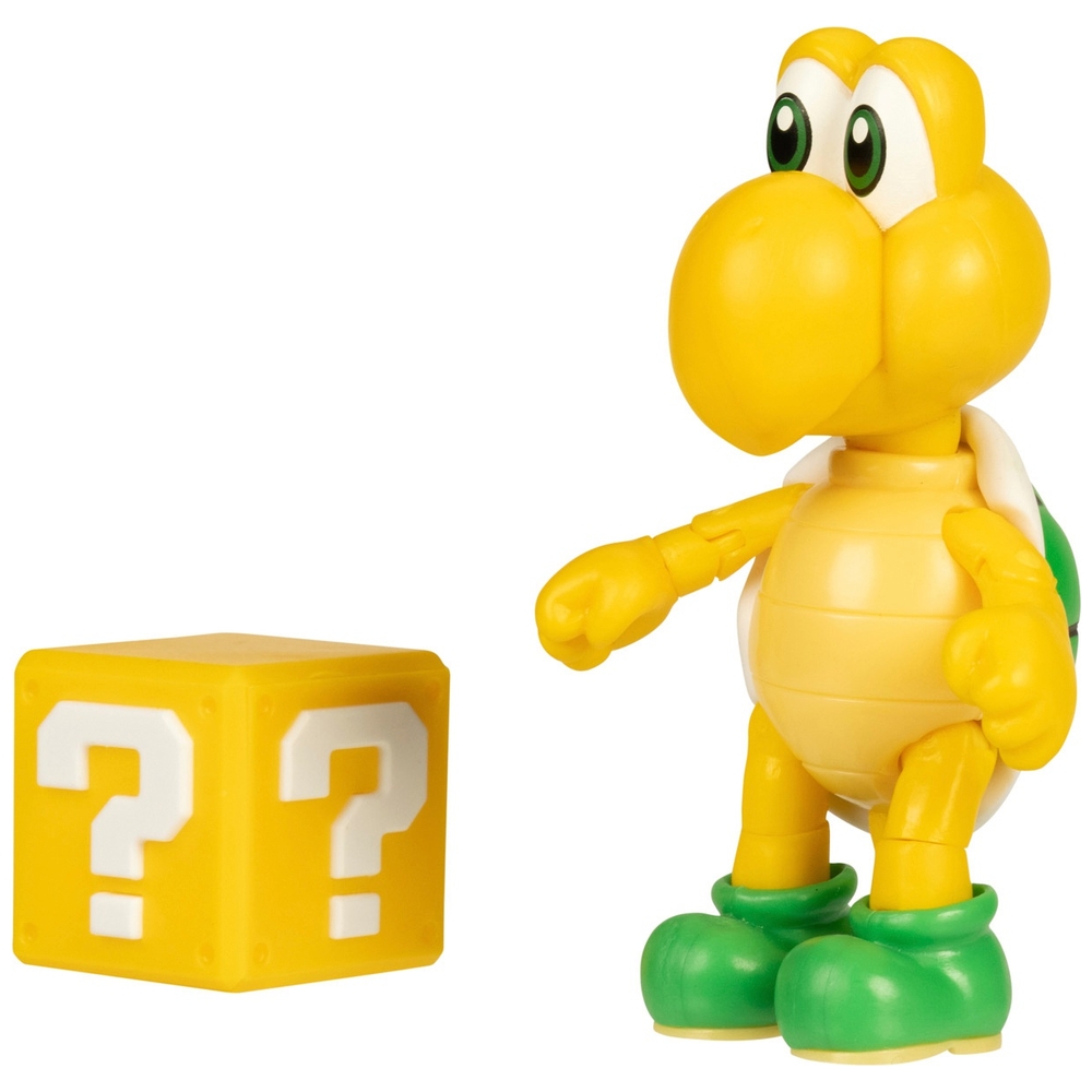 Nintendo Super Mario 10 cm grüner Koopa Troopa mit Fragezeichenblock