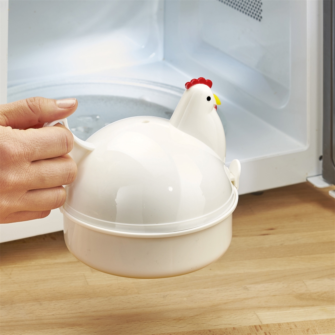 Poule cuit œufs micro-ondes